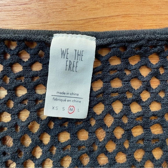 We The Free Black Open Weave Crochet Sweater Top - Picture 8 of 13